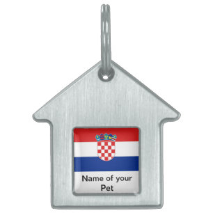 Pet Tag med Flagga Kroatien ID-bricka Husdjur