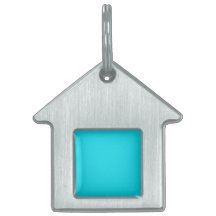 Pet-tagg med Aqua Blue-bakgrund