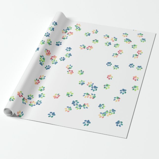 Pet Tass avtryck överallt Presentpapper (Utrullad)