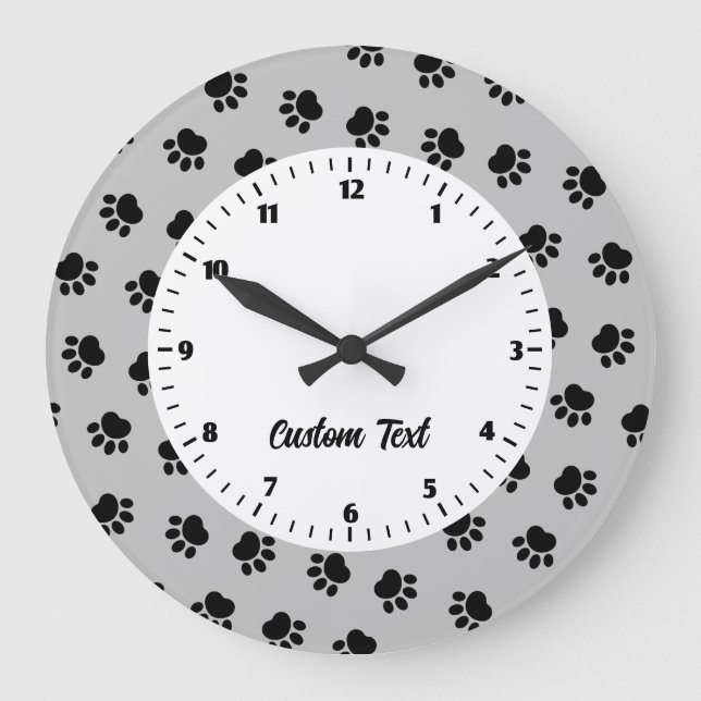 Pet Tass Large Clock Mönster Stor Klocka (Framsida)