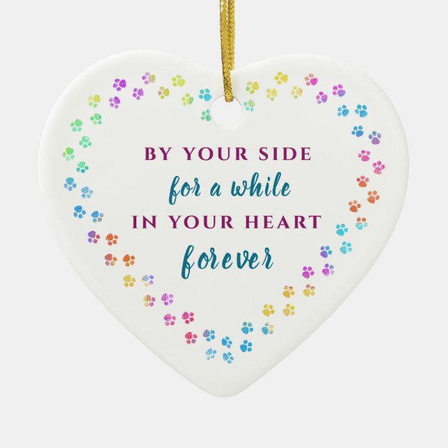 Pet Tassar Memorial Add Namn Year Keepsaké jul Julgransprydnad Keramik (Framsidan)