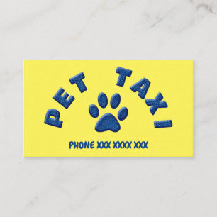 pet taxi denim visitkort