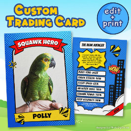 Pet Tecknad Trading Card Funny Anpassningsbar Bird