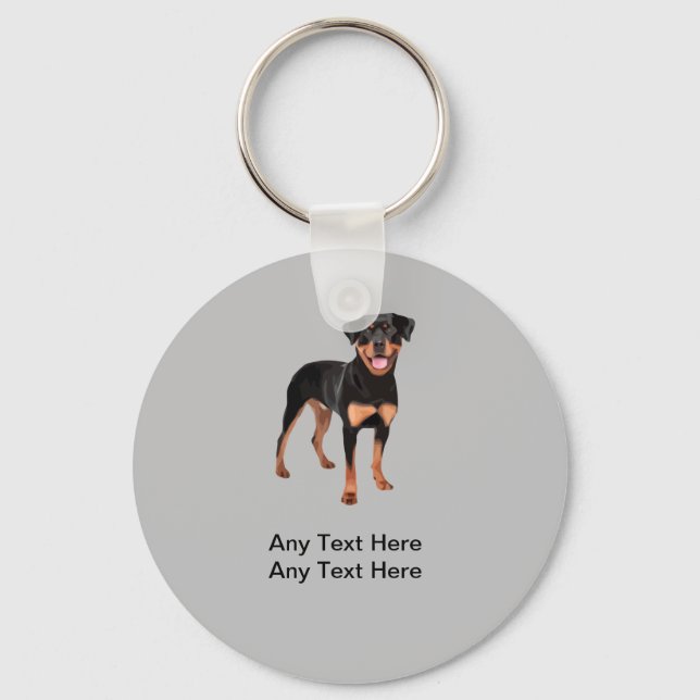 Pet Theme Rottweiler Hund Nyckelring (Framsida)