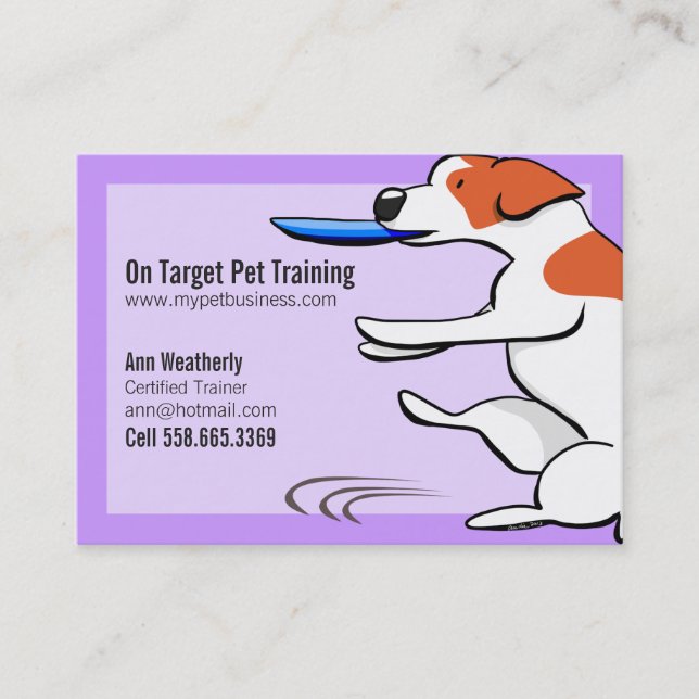 Pet Training Hund Trainer Jack Russell Terrier Visitkort (Framsida)