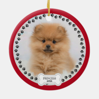 Pet Two Photo jul Red Personlig Julgransprydnad Keramik