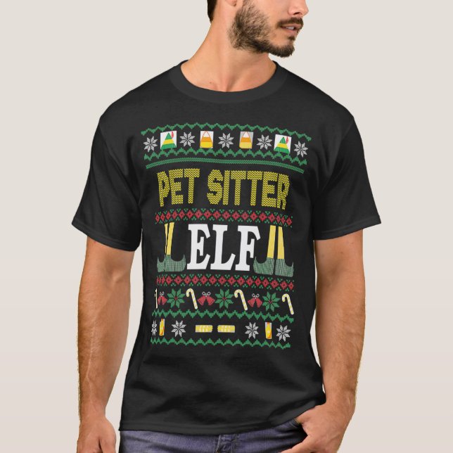Pet vakten Elf Funny jul Gift T-Shirt (Framsida)