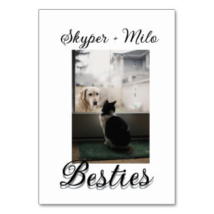 Pet-vänner besties lägger till namn-foto-djuret kä bordsnummer