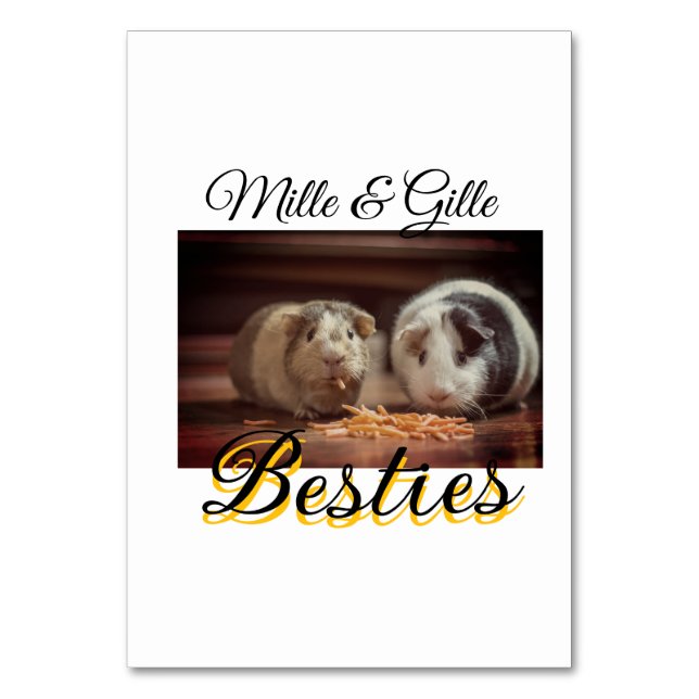 Pet-vänner besties lägger till namn-foto-djuret kä bordsnummer (Framsidan)