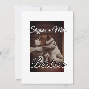 Pet-vänner besties lägger till namn-foto-djuret kä inbjudningar