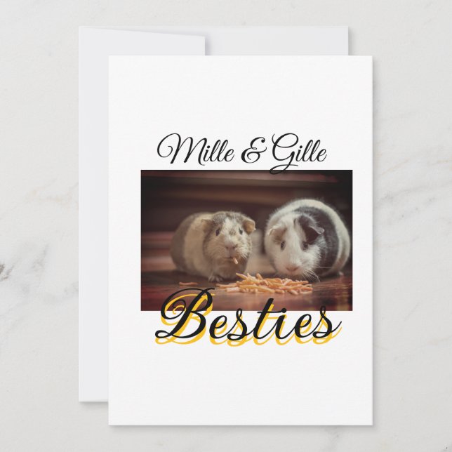 Pet-vänner besties lägger till namn-foto-djuret kä julkort (Framsida)
