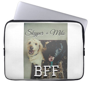 Pet-vänner besties lägger till namn-foto-djuret kä laptop fodral