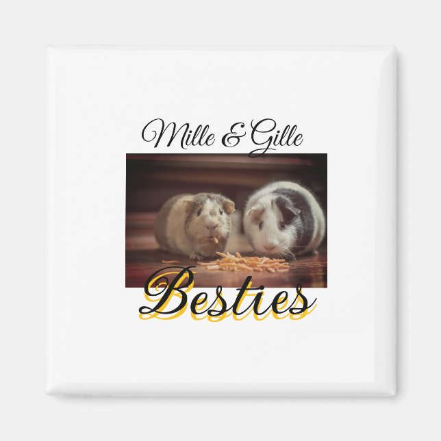 Pet-vänner besties lägger till namn-foto-djuret kä magnet (Framsidan)