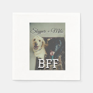 Pet-vänner besties lägger till namn-foto-djuret kä pappersservett