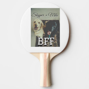 Pet-vänner besties lägger till namn-foto-djuret kä pingisracket