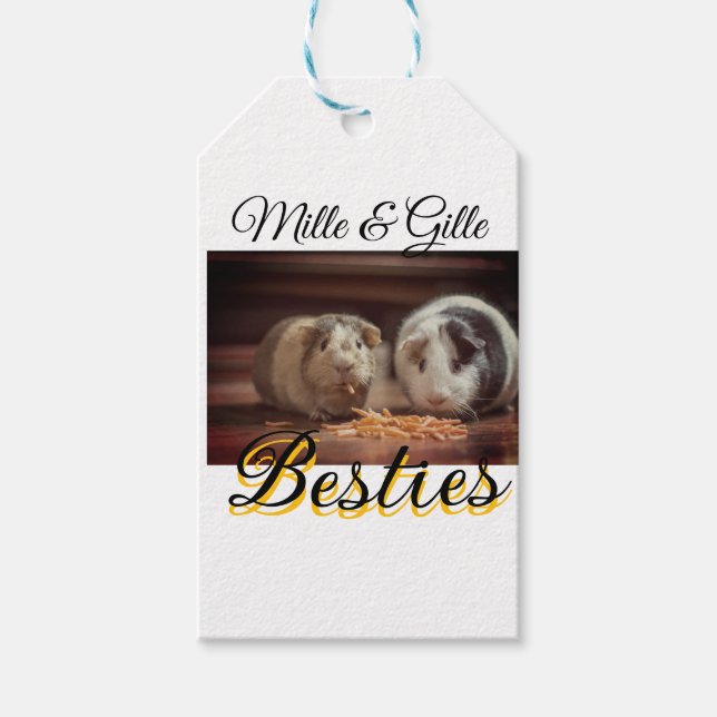 Pet-vänner besties lägger till namn-foto-djuret kä presentetikett (Framsidan)