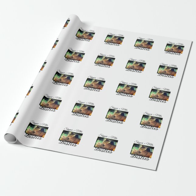 Pet-vänner besties lägger till namn-foto-djuret kä presentpapper (Utrullad)
