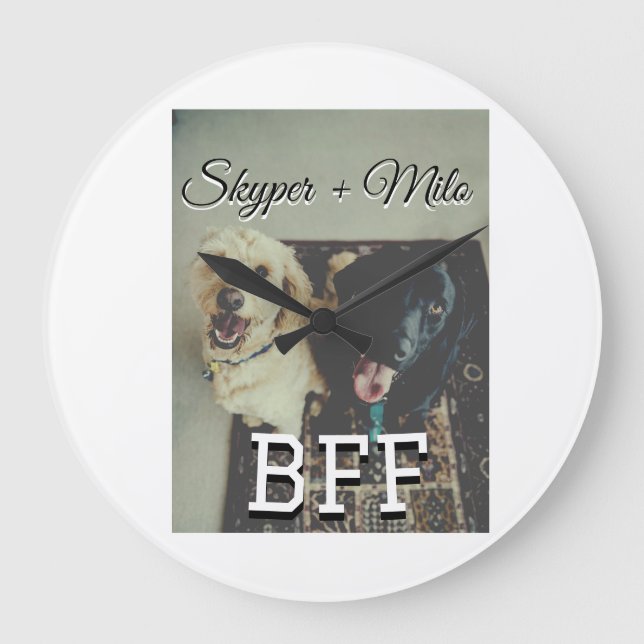 Pet-vänner besties lägger till namn-foto-djuret kä stor klocka (Framsida)