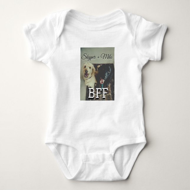 Pet-vänner besties lägger till namn-foto-djuret kä t shirt (Framsida)