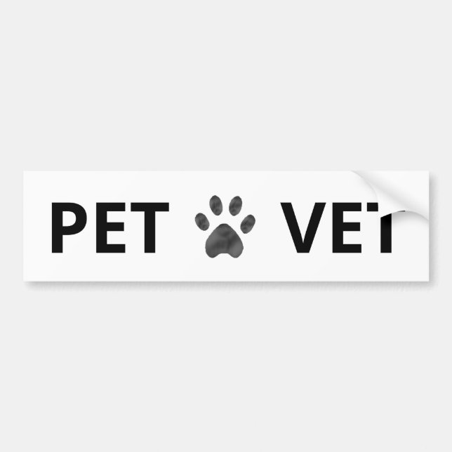 Pet Vet & tass i svart- och vit stötfångare Bildekal (Framsidan)