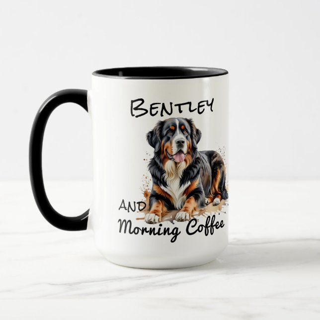Pet Watercolor  Bernese PERSONALIZE Mugg (Vänster)