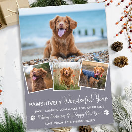 Pet Year in Review Anpassningsbar Cute Hund Photo Julkort