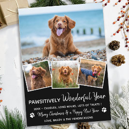 Pet Year in Review Black Pet Hund Photo Julkort