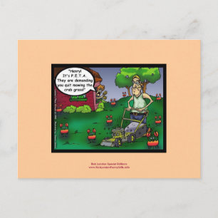 PETA & Crabgrass Cartoon Roligt vykort