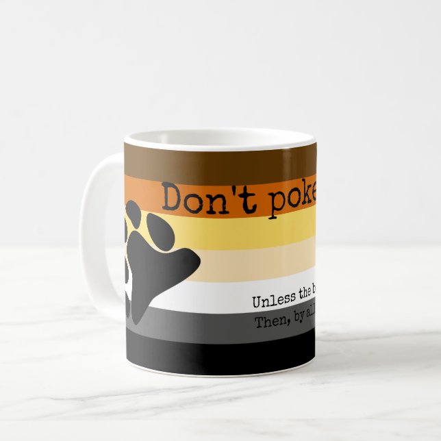 Peta inte björnen! kaffemugg (Framsida vänster)
