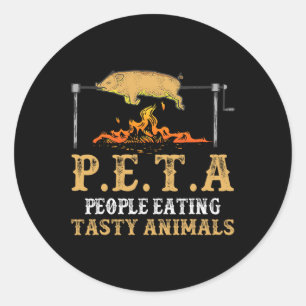 Peta People Eating Tasty Animal Byckyard Enthusias Runt Klistermärke