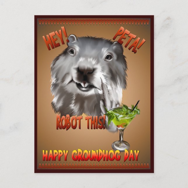 PETA! Robot detta! Brevkort Vykort (Framsida)