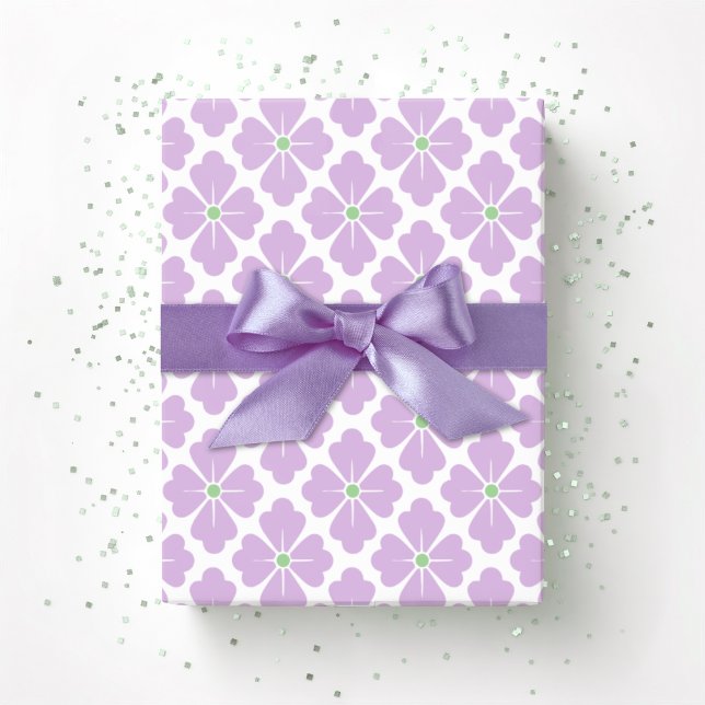 Petal Diamond i lila och grönt Presentpapper (Skapare uppladdad)