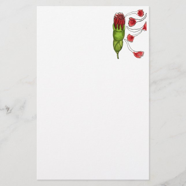 "Petal Fall # 1" Blommigt Stationeri Brevpapper (Framsida)