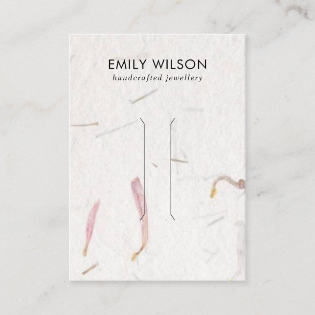  PETAL HANDMADE PAPPERT HAIR CLIP-VISNING-KORT VISITKORT (Framsida)