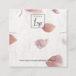 PETAL HANTERAD PAPPRARE NECKLACE BRACELET-VISNING FYRKANTIGT VISITKORT