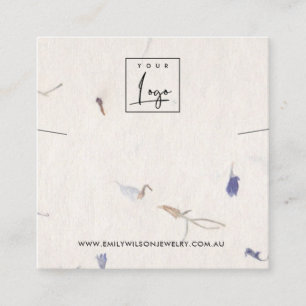 PETAL HANTERAD PAPPRARE NECKLACE BRACELET-VISNING FYRKANTIGT VISITKORT