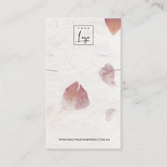 PETAL HANTERAD PAPPRARE NECKLACE BRACELET-VISNING VISITKORT (Framsida)