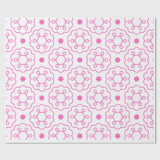 "Petal Harmony" Elegant Blommönster Presentpapper (Platt)