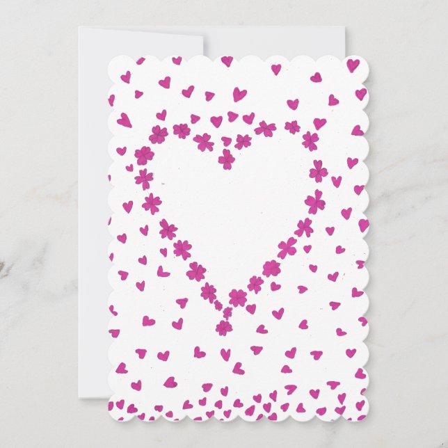 Petal Heart-inbjudan Inbjudningar (Framsida)