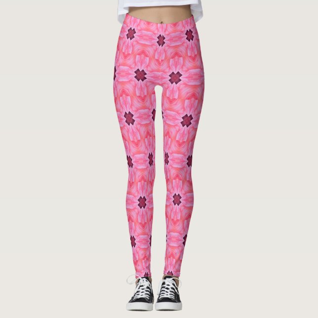 Petal Mirage Blommigt Seamless Mönster Leggings (Framsida)