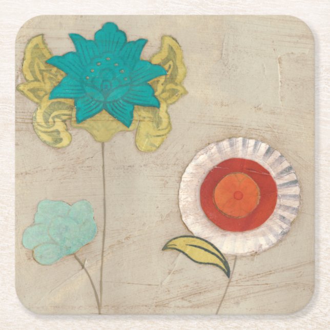 Petal Mönster I Underlägg Papper Kvadrat (Framsidan)