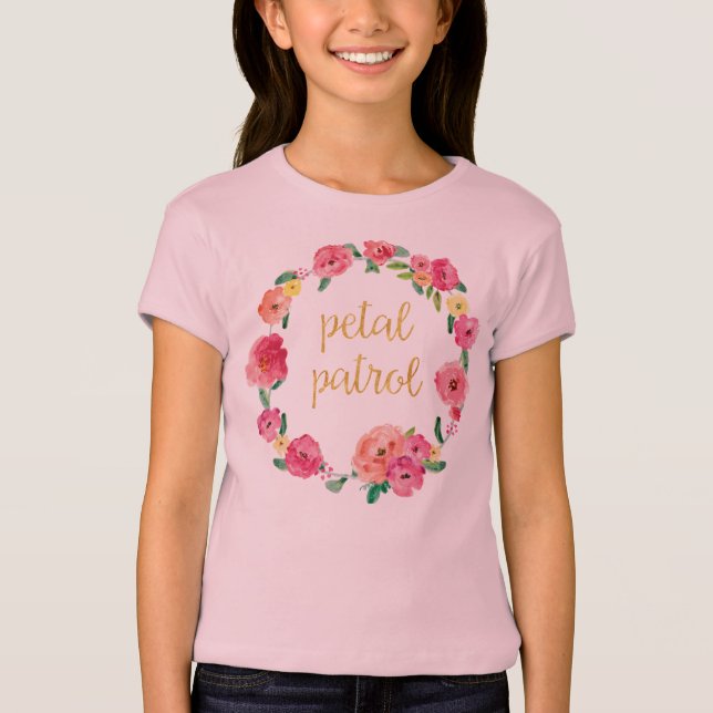 Petal Patrol Flower Girl Gift Shirt Tee Shirt (Framsida)