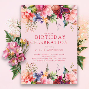 Petal Perfection Birthday-inbjudan Inbjudningar
