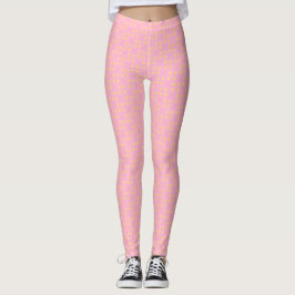 Petal Pop – Rosa & Guld Sömlöst Geometriskt Mönste Leggings