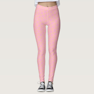 Petal Pop – Rosa & Guld Sömlöst Geometriskt Mönste Leggings