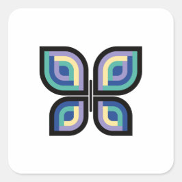 Petal Prism Butterfly Fyrkantigt Klistermärke