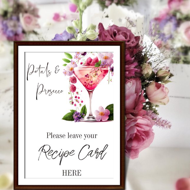 Petal Prosecco Blommig Bröllopsdusch Receptförfråg Poster (Skapare uppladdad)