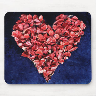 Petal Red Heart i Kärlek Musmatta