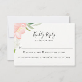 Petal Rosa Blommigt Bröllop Food Allergy OSA kort