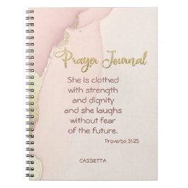 Petal Rosa Guld Marble Accent Personlig Prayer Anteckningsbok